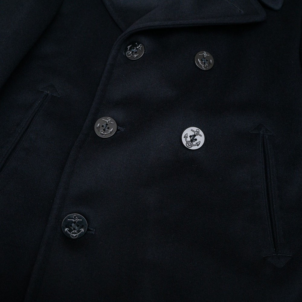 Vtg 60s 1962 Authentic US Navy Clothing Depot Wool Pea Coat 38R Military Stencil - Picture 2 of 13